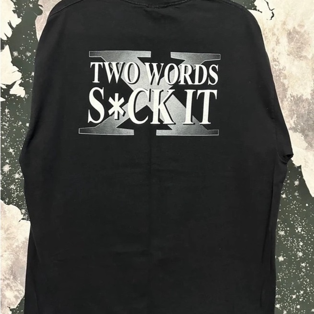 WWE Black Tee with White Graphic